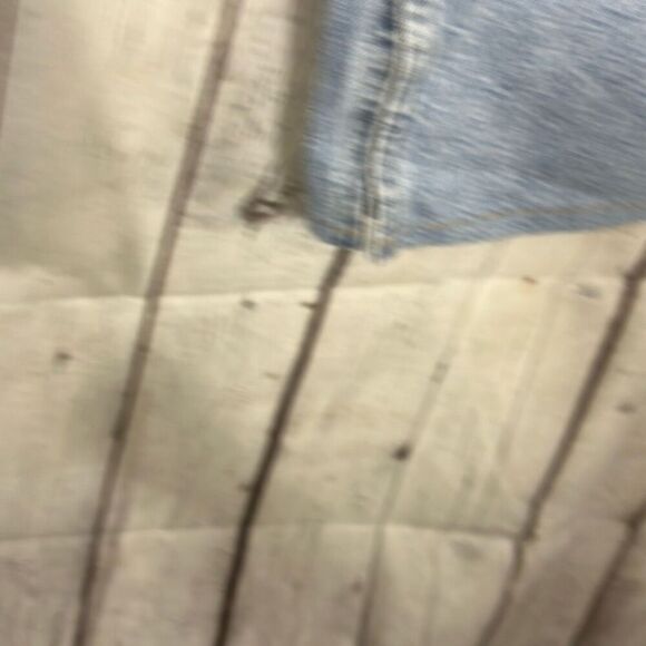 Zara Y2K Mid Rise Cargo Jeans Straight Leg size 8 Light Wash Unique Split Hem - Picture 3 of 9